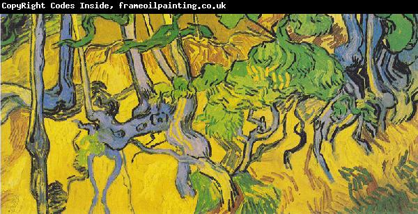 Vincent Van Gogh Tree roots and tree trunks